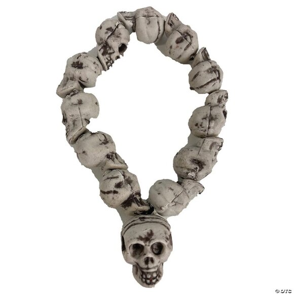 Halloween Skull Necklace & Bracelet Combo Caveman Teeth 18" Costume Accessory - Picture 4 of 4
